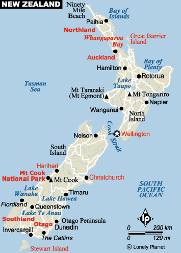 Map of New Zealand